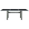 vidaXL Garden Table Light Grey Poly Rattan and Tempered Glass