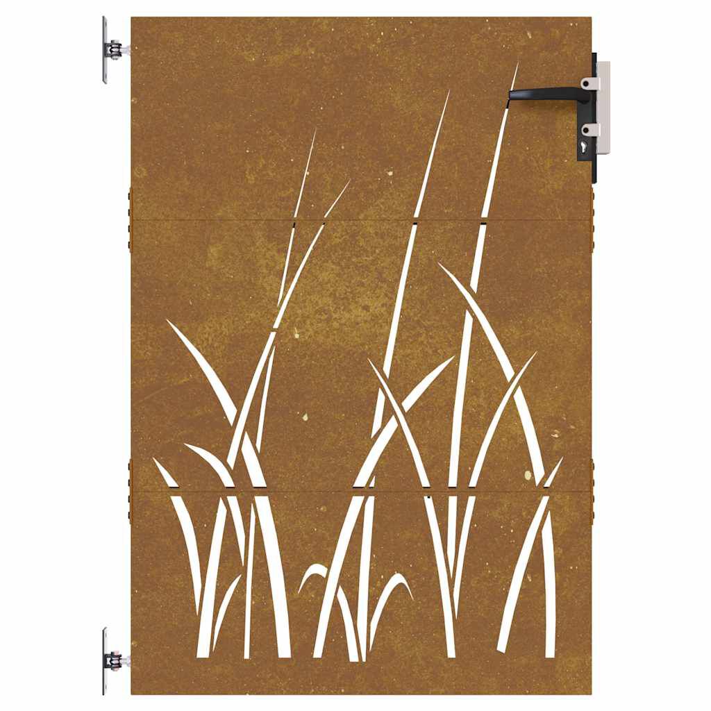 vidaXL Garden Gate 85x150 cm Corten Steel Grass Design
