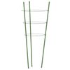 vidaXL Garden Plant Supports with 3 Rings 5 pcs Green 60 cm Steel