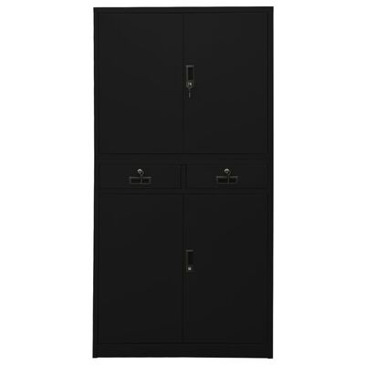 vidaXL Office Cabinet Black 90x40x180 cm Steel