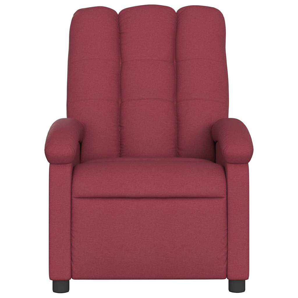 vidaXL Massage Recliner Chair Wine Red Fabric