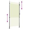 vidaXL Outdoor Roller Blind 100x270 cm Cream