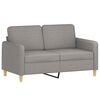 vidaXL 2-Seater Sofa with Pillows&Cushions Light Grey 120 cm Fabric