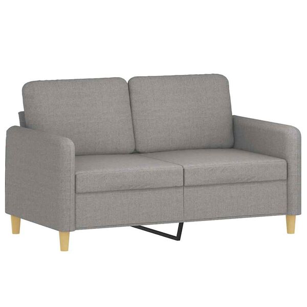 vidaXL 2-Seater Sofa with Pillows&Cushions Light Grey 120 cm Fabric