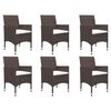 vidaXL 7 Piece Garden Dining Set Brown