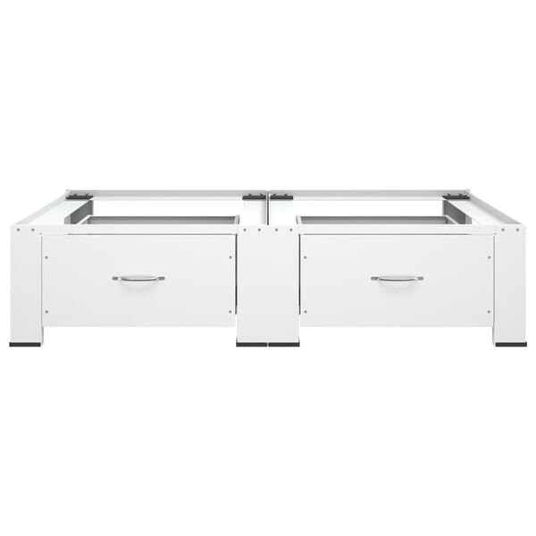 vidaXL Double Washing and Drying Machine Pedestal with Drawers White