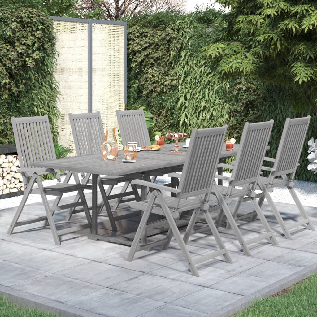 vidaXL 7 Piece Garden Dining Set Solid Wood Acacia