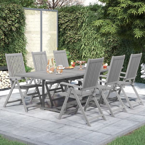 vidaXL 7 Piece Garden Dining Set Solid Wood Acacia