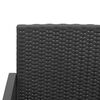vidaXL 3 piece Garden Dining Set with Cushions Black PP Rattan