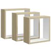 vidaXL Wall Cube Shelves 3 pcs White and Sonoma Oak