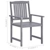 vidaXL Garden Chairs with Cushions 4 pcs Grey Solid Acacia Wood
