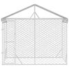 vidaXL Outdoor Dog Kennel with Roof Silver 3x1.5x2.5 m Galvanised Steel