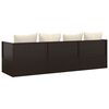 vidaXL Outdoor Lounge Bed with Cushions Brown Poly Rattan