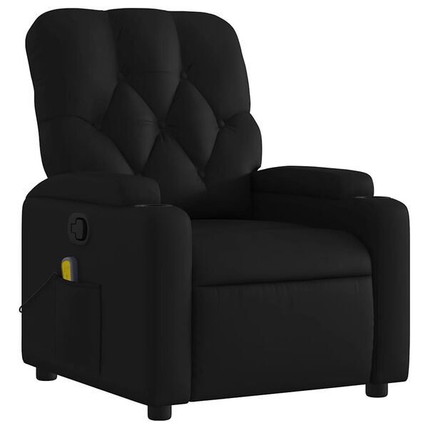 vidaXL Massage Recliner Chair Black Faux Leather