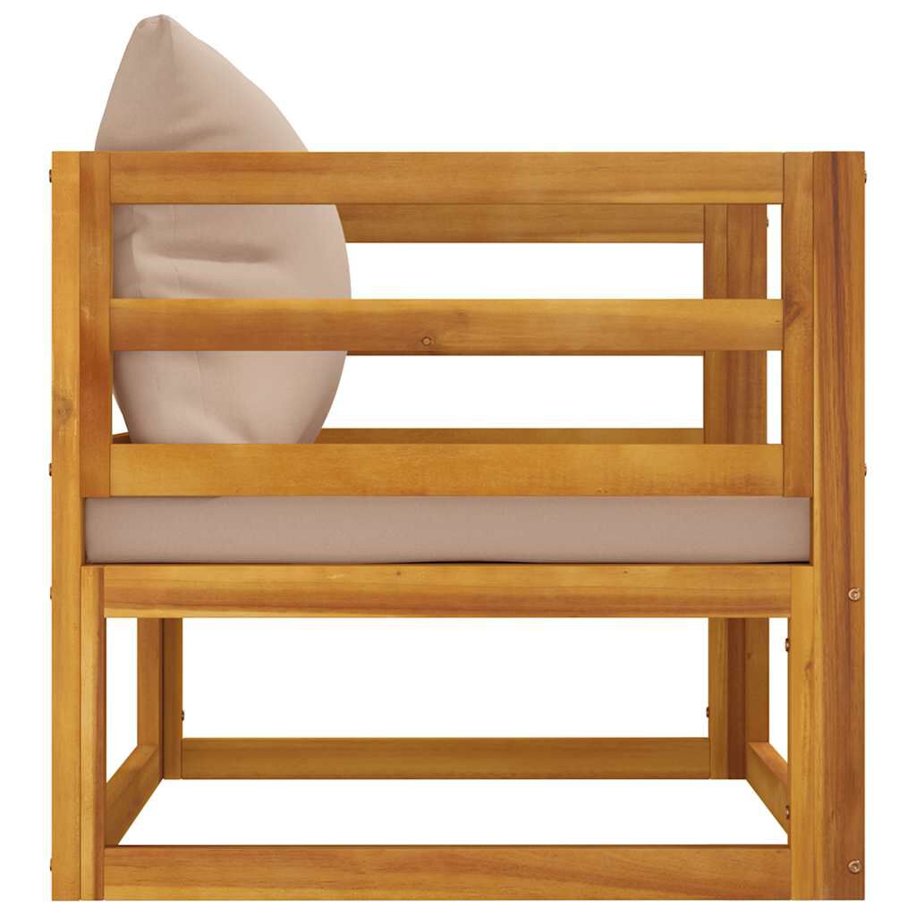 vidaXL Garden Chair with Taupe Cushions Solid Wood Acacia