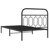 vidaXL Metal Bed Frame without Mattress with Headboard Black 100x200cm