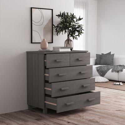 vidaXL Sideboard HAMAR Light Grey 79x40x80 cm Solid Wood Pine