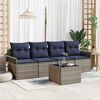 vidaXL Garden Sofa Set 5 pcs Grey Poly rattan