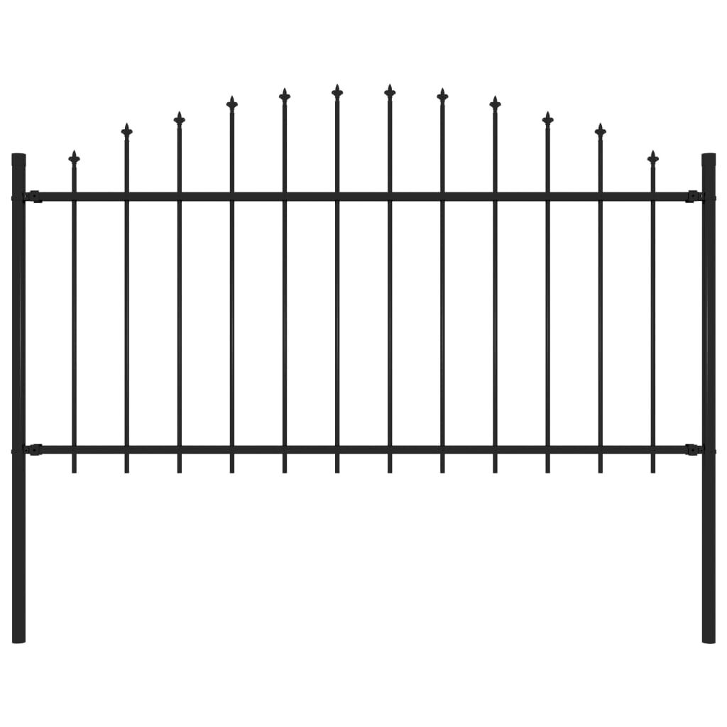 vidaXL Garden Fence with Spear Top Steel