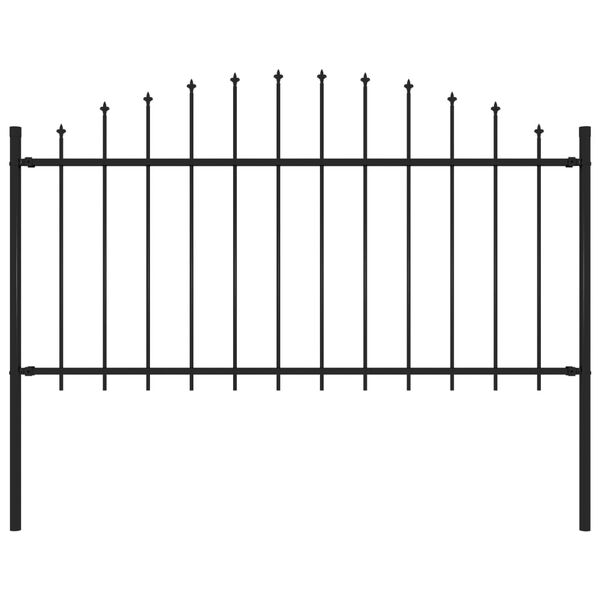 vidaXL Garden Fence with Spear Top Steel