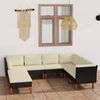 vidaXL 8 Piece Garden Lounge Set with Cushions Poly Rattan Black