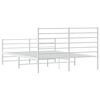vidaXL Metal Bed Frame without Mattress with Footboard White 135x190cm