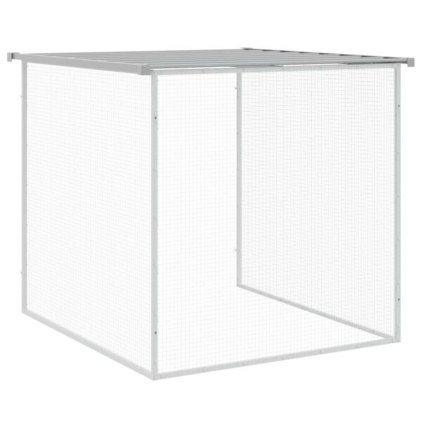 vidaXL Chicken Cage with Roof Light Grey 203x98x90 cm Galvanised Steel