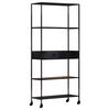 vidaXL Book Cabinet 80x35x180 cm Rough Mango Wood & Iron