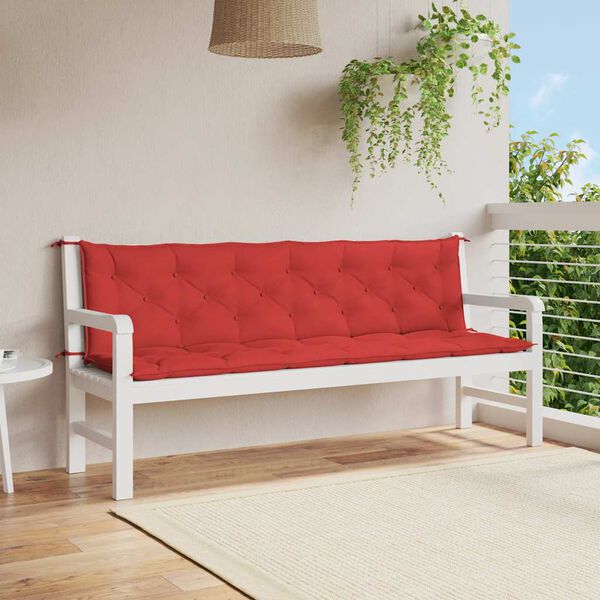 vidaXL Garden Bench Cushion Red 200x(50+50)x7cm Oxford Fabric