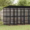vidaXL Outdoor Dog Kennel with Roof Steel 9.22 m&sup2;