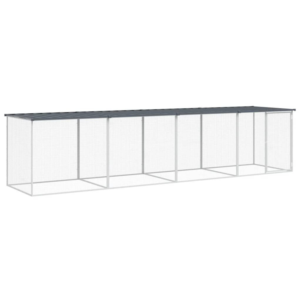 vidaXL Chicken Cage with Roof Anthracite 403x98x90 cm Galvanised Steel