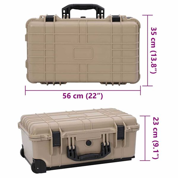 vidaXL Wheel-equipped Tool/Equipment Case with Pick & Pluck Foam Inside