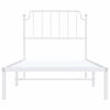 vidaXL Metal Bed Frame without Mattress with Headboard White 90x200cm