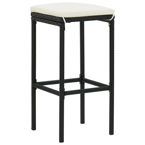vidaXL 7 Piece Garden Bar Set Black Solid Wood Acacia and Poly Rattan