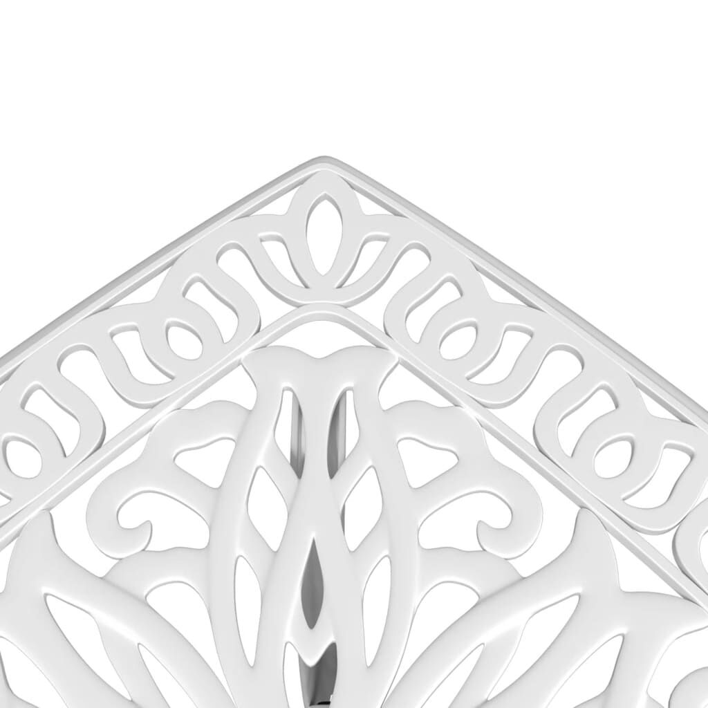 vidaXL Garden Table White 53x53x53 cm Cast Aluminium