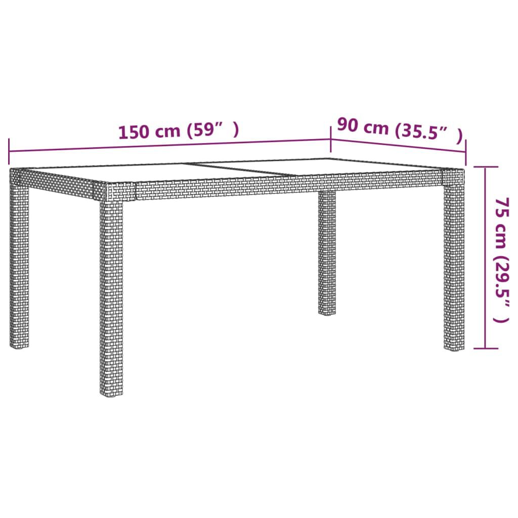 vidaXL 5 Piece Outdoor Dining Set with Cushions Poly Rattan Grey