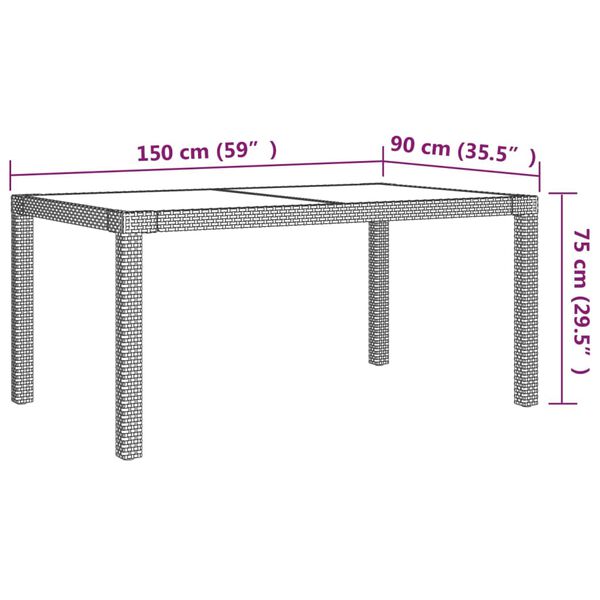 vidaXL 5 Piece Outdoor Dining Set with Cushions Poly Rattan Grey