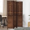 vidaXL Room Divider 3 Panels Dark Brown Solid Wood Paulownia