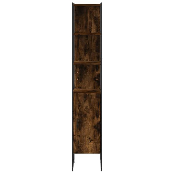 vidaXL Bathroom Cabinet Smoked Oak 33x33x185.5 cm Engineered Wood