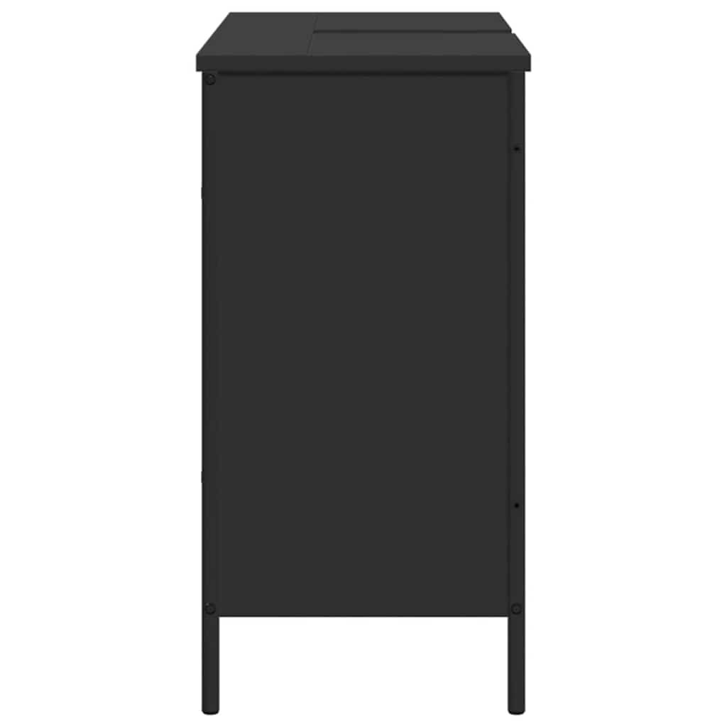 vidaXL Bathroom Sink Cabinet Black 80x30x60 cm Engineered Wood