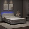 vidaXL Bed Frame with LED without Mattress "Zadar" White 137x190 cm