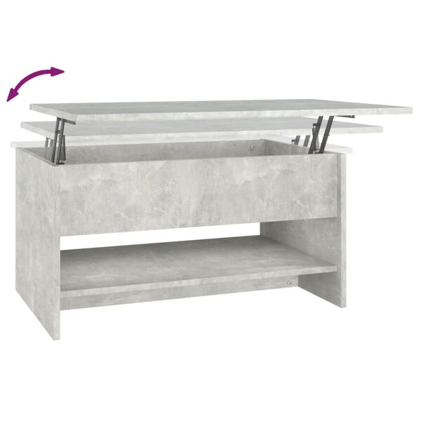 vidaXL Coffee Table Concrete Grey 80x50x40 cm Engineered Wood
