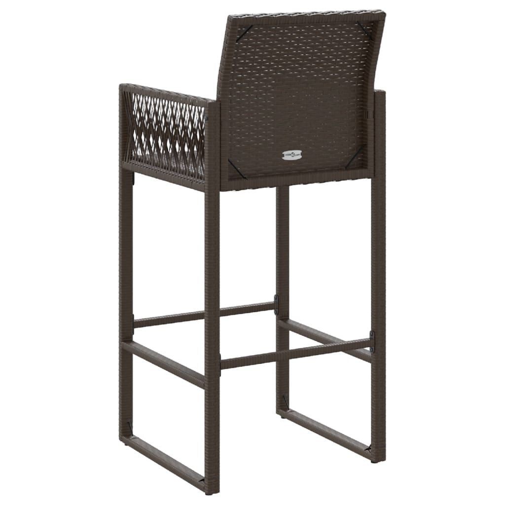 vidaXL Garden Bar Stools 2 pcs Brown Poly Rattan