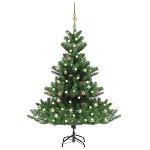 vidaXL Nordmann Fir Artificial Christmas Tree LED&Ball Set Green 150cm