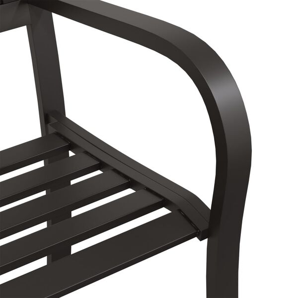 vidaXL Twin Garden Bench Black 237 cm Steel