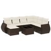 vidaXL 8 Piece Garden Sofa Set with Cushions Brown Poly Rattan