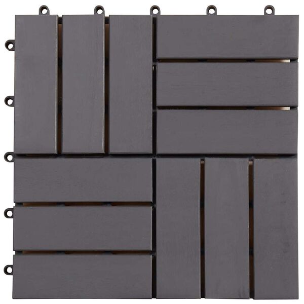 vidaXL Decking Tiles 30 pcs Grey Wash 30x30 cm Solid Acacia Wood