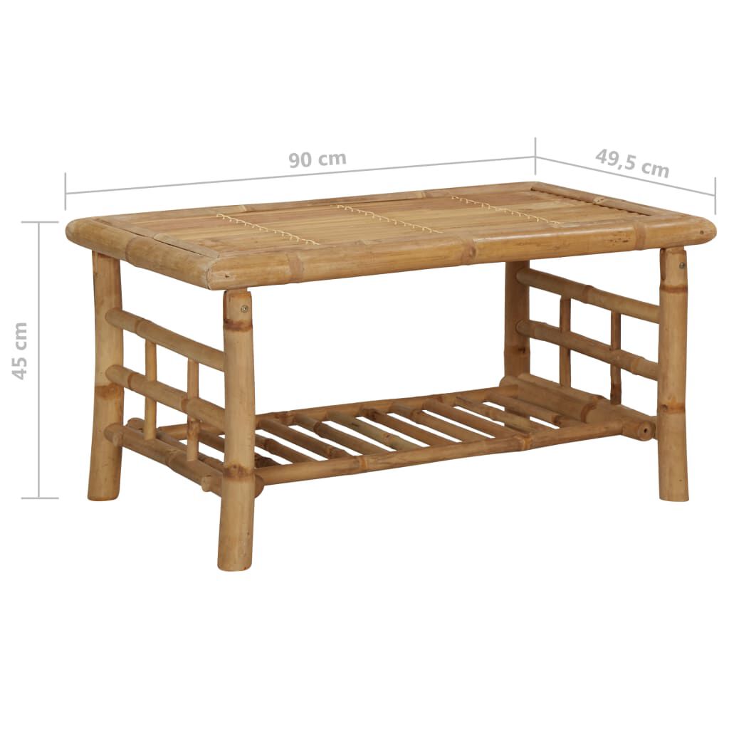 vidaXL 4 Piece Garden Lounge Set with Cushions Bamboo
