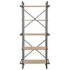 vidaXL Bookcase Solid Firwood and Steel 80x42x180 cm