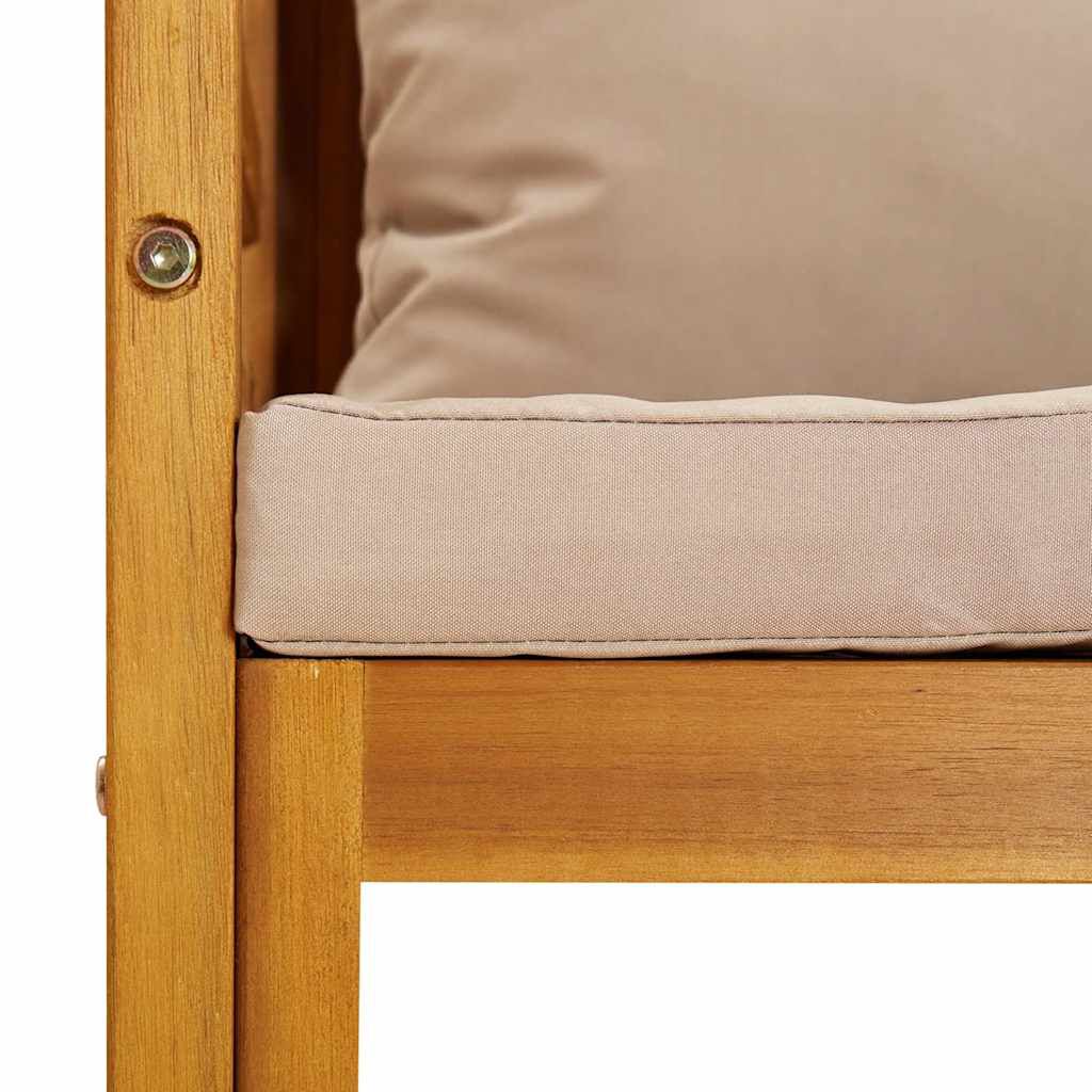 vidaXL Garden Chair with Taupe Cushions Solid Wood Acacia